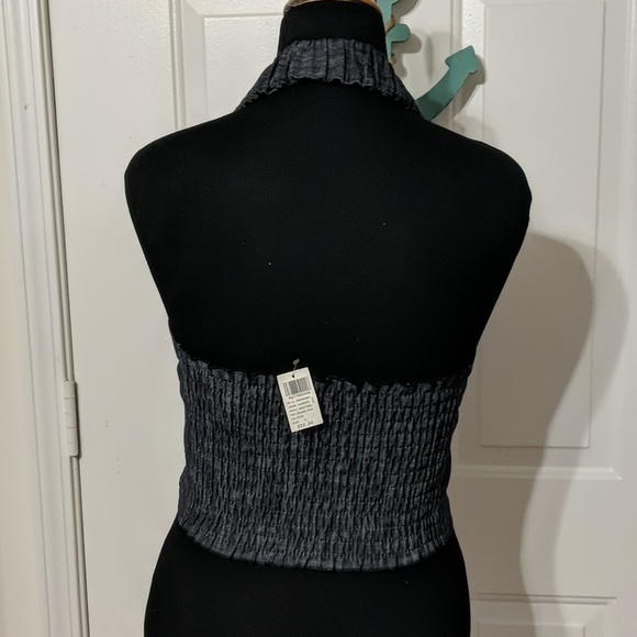 Wet Seal Denim Rouched Halter Vest - Picture 3 of 5